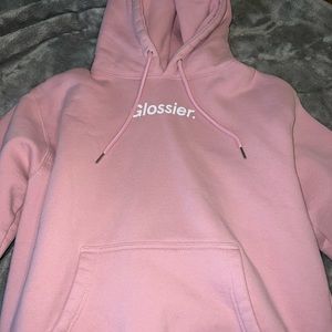 Glossier original pink hoodie